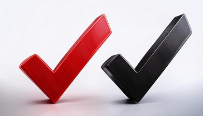 red check mark on white background