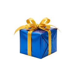 A gift box wrapped with ribbon. png isolated background. transparent background.