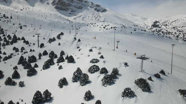 Skiing Resort Drone View