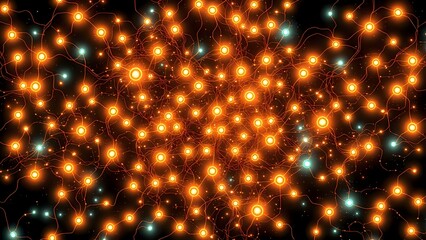 Orange Neon Glow Pattern