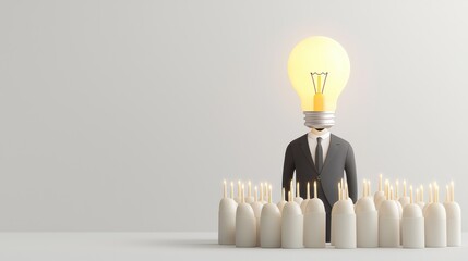 Leader Illuminated by Light Bulb Concept