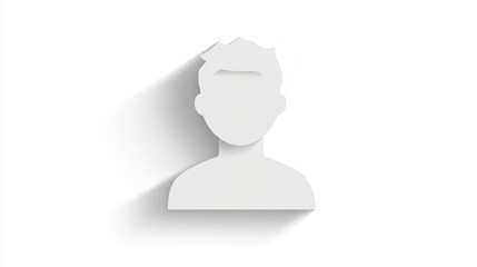 Simple white user profile icon designed for digital applications and websites