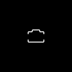 Photo camera sign icon isolated on dark background