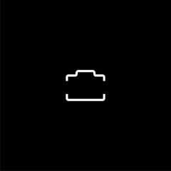 Photo camera sign icon isolated on dark background