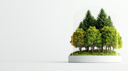 Obraz premium Concept of Forest Surrounded by Glass Shield