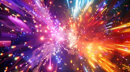 Fototapeta premium A celebratory New Year greeting, with bold letters and a vibrant fireworks background,