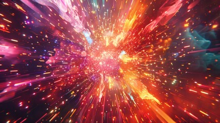 Fototapeta premium A celebratory New Year greeting, with bold letters and a vibrant fireworks background,