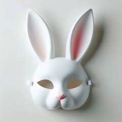 White mask on a white background.