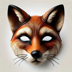 Close up of a fox mask.