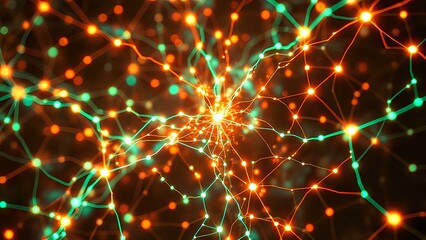 Obraz premium Cybernetic Neural Network Map - Abstract Data Visualization Stock Photo