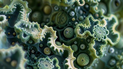 A close-up of small cactus plants, showcasing intricate details and patterns,