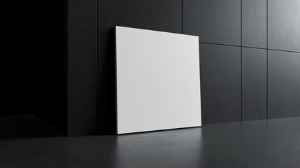Fototapeta premium square black white photo isolated on 3 d black background
