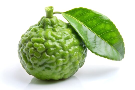 Kaffir lime fruit  on white background 
