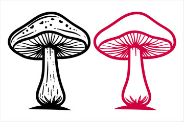 mushrooms vector clipart illustration.