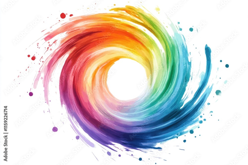 Poster a vibrant splash of color on a white background, ideal for use in designs related to art, creativity