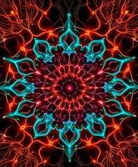 Glowing Neon Mandala