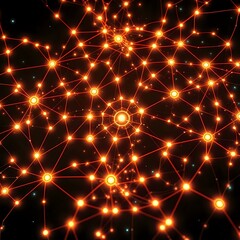 Cybernetic Constellation: Bioluminescent Network Art Nouveau Stock Image