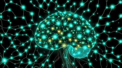 Vibrant Psychedelic Mushroom in Glowing Web Pattern