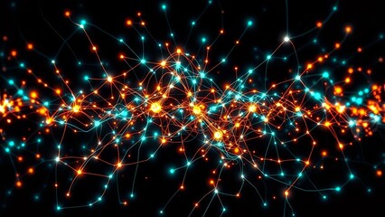 Obraz premium Starry Night Sky Constellation - Galaxy View with Blue to Orange Gradient