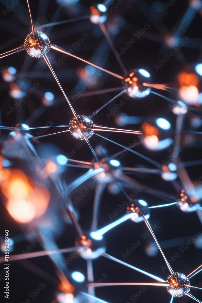 Fototapete close-up shot of multiple connected wires, ideal for tech-related illustrations and diagrams