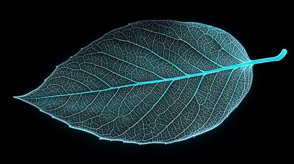 Illuminated Leaf Vein Structure Detailed Close Up