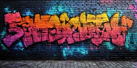 Fototapeta premium Vibrant Urban Art: Colorful Graffiti on Wall