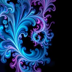 Mesmerizing Fractal Aurora: Swirling Blue and Purple Abstract Art