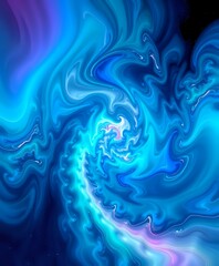 Obraz premium Cosmic Aurora Swirl - Vibrant Fractal Galaxy Pattern