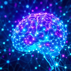 Obraz premium Cybernetic Brainwave Bioluminescence Art Nouveau Stock Photo