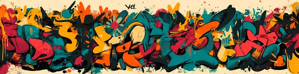 Retro Urban Art: Oldschool Graffiti Pattern