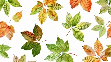 Fototapeta premium Autumn Fall Seamless Horizontal Banner Pattern for Adobe Stock Photos