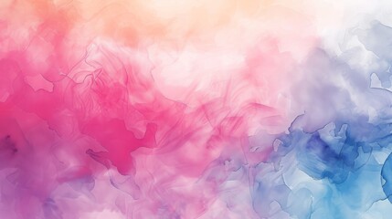 Abstract Pink, Purple, and Blue Watercolor Ink Wash Painting