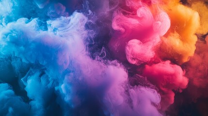 Fototapeta premium Colorful clouds of swirling paint in water