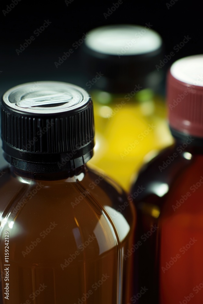 Poster a detailed view of a bottle filled with a clear liquid, often used as a prop in photography and vide