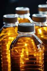 Honey bottles on a table, a sweet and natural ingredient for food and medicine