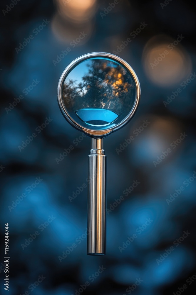 Aufkleber a close-up view of a magnifying lens attached to a pole, ideal for use in detective or scientific se