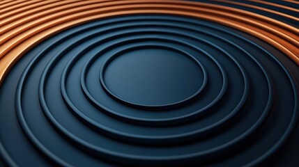 Obraz premium 3D Illustration of Concentric Sound Rings on a Smooth Surface with Gradient Colors Highlighting Depth and Texture in an Abstract Style