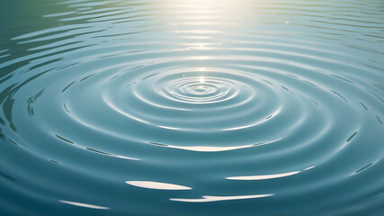 Gentle ripples on still water with soft lighting and text space. Eco-conscious product ads, wellness banners, skincare promotions, flyers, blank