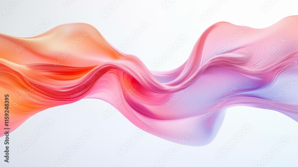 Poster colorful waves create a flowing abstract pattern in soft hues. generative ai