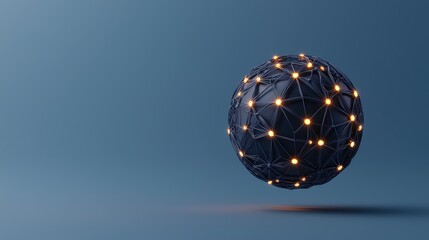 3D Sphere Emitting Sound Waves and Vibrations in a Modern Design with Glowing Lights and a Minimalist Background