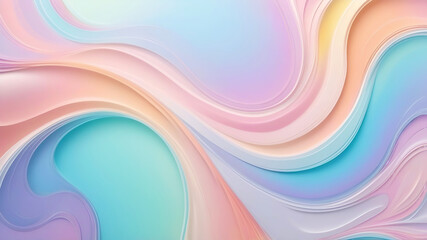 Soft pastel layered background with vibrant swirls, holographic reflections with blank white center. Invitations, flyers, greeting cards, and banners with space for text. 