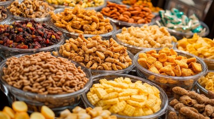 Obraz premium Colorful Snacks Displayed in Charming Presentation