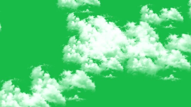 Moving clouds green screen animation motion graphic effect. 