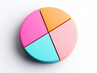 Fototapeta premium Sleek and Modern Pie Chart with Glowing Edges in Vibrant Colors for Business Presentations and Data Visualization