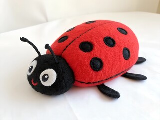 Obraz premium baby pillow in the shape of a ladybug isolated on white background