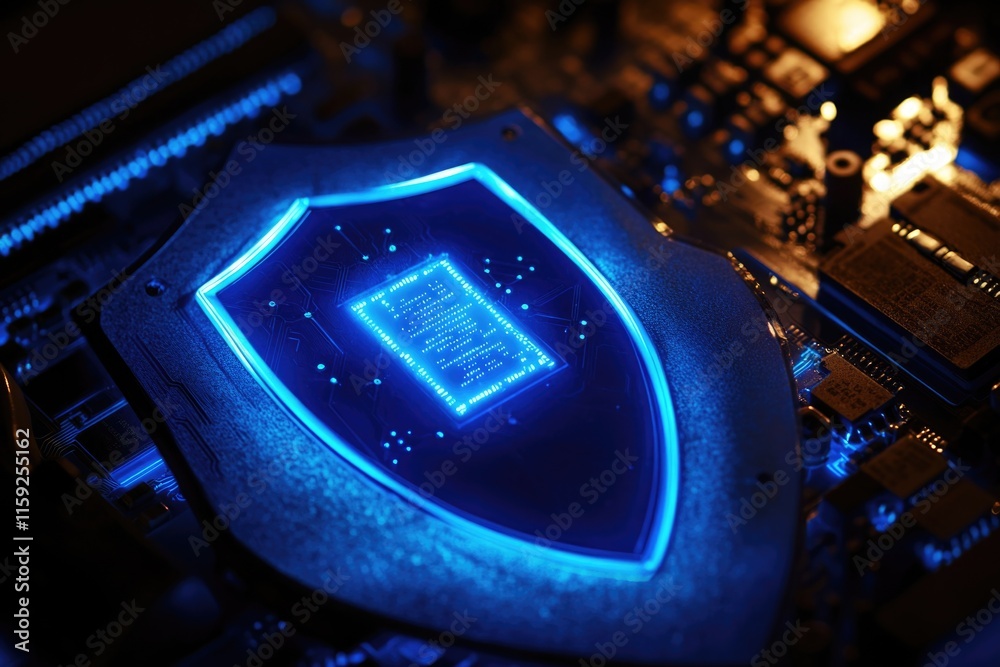 Poster detailed image of a computer motherboard