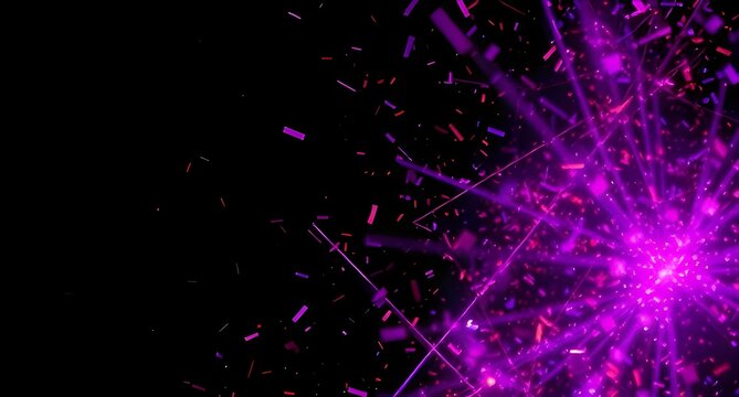 Vibrant colorful puple light leaks on dark blurred background. Modern design, ethereal theme, abstract visual.