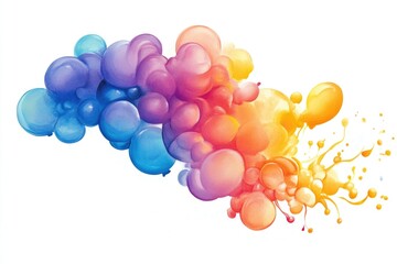 A group of vibrant balloons soaring through the air