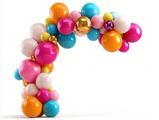 Obraz premium Colorful Balloon Arch Decorated with Bright Orbs for Festive Celebrations