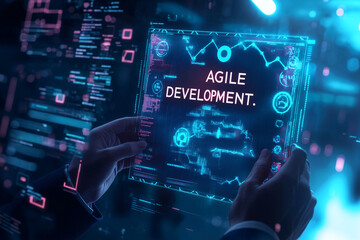 Fototapeta premium Futuristic Agile Development Concept